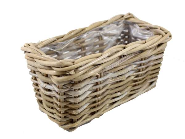 Balkonkasten Kubu-Rattan grau 30x15x15cm