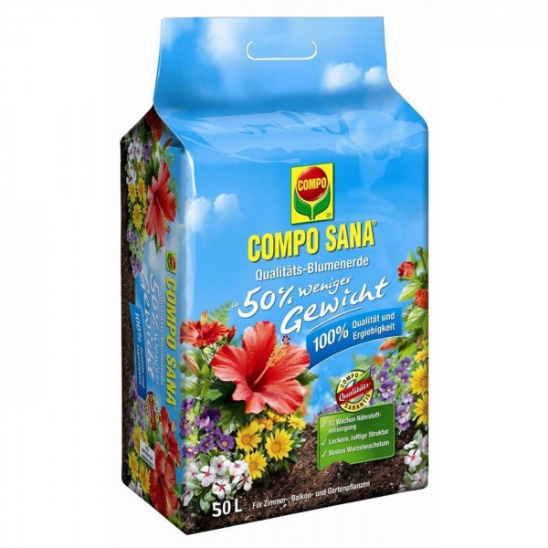 Compo Sana Qualitats Blumenerde 50l Blumenerde Erde Garten