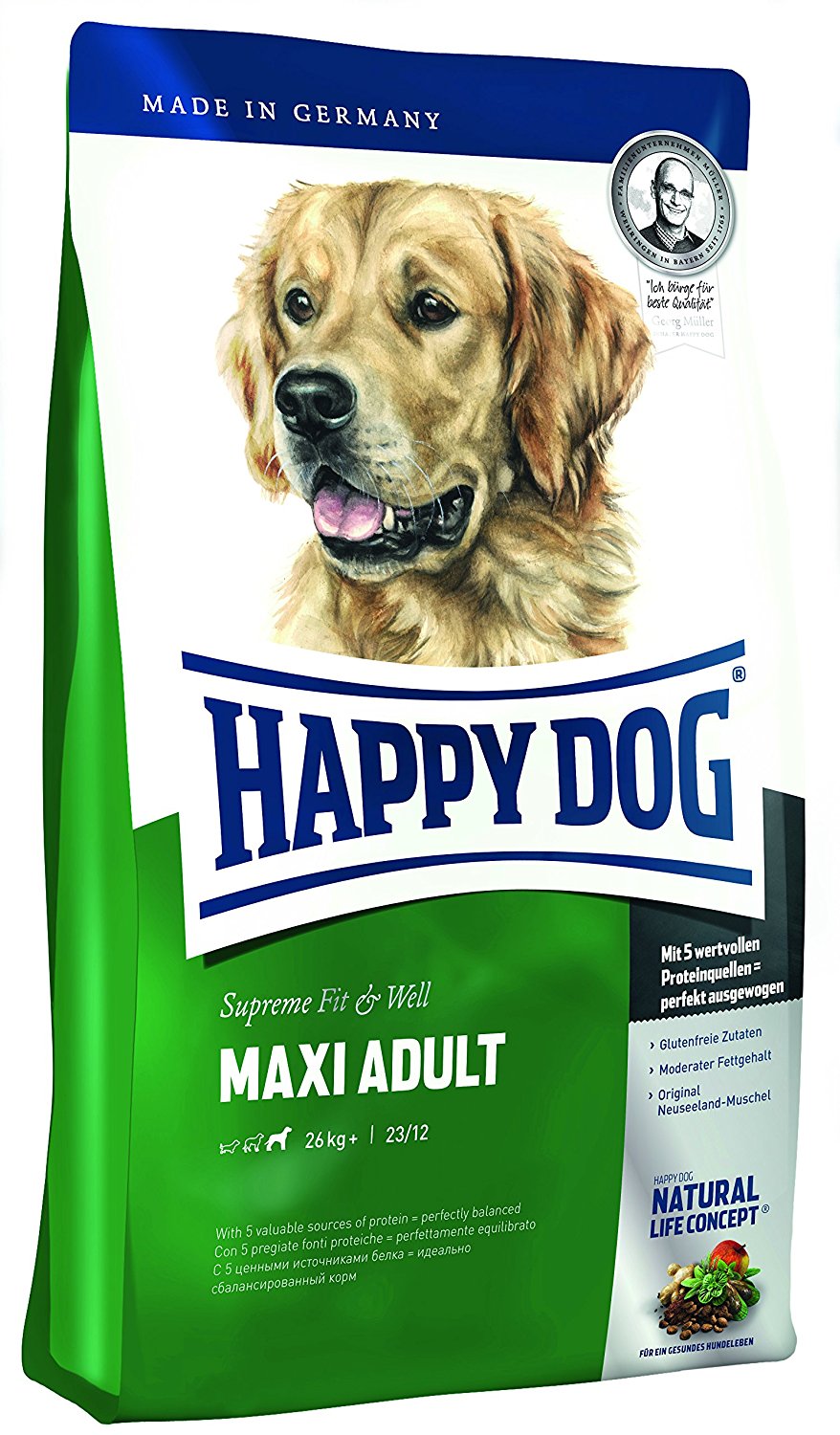 Happy Dog Fit &amp; Well Maxi Adult Trockenfutter Futter Hund